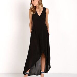 L SPACE Black Twilight Wrap Dress